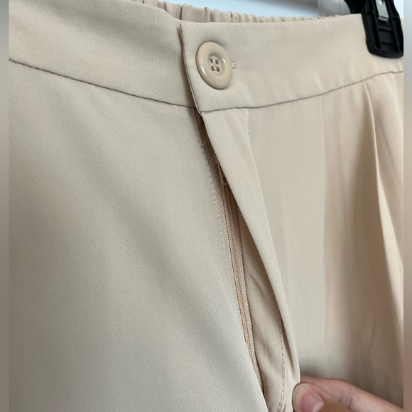 Haute Monde High Waist Beige Wide Leg Palazzo Trouser Pant | Large - Picture 5 of 8